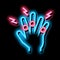 arthritis of finger joints neon glow icon illustration
