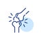 Arthritis knee joint pain. Pixel perfect, editable stroke line icon