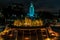 Arthur J. Will Memorial Fountain with Gold LED Lights