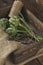 Artichoke bouquet in wooden box