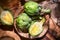 Artichoke close up. Fresh raw organic green Artichokes closeup. Over wooden table. Healthy vegetarian food. Raw vegetables