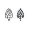 Artichoke line and glyph icon, vegetable