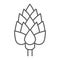 Artichoke thin line icon, vegetable and diet