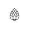 Artichoke thin line vector icon. Isolated vegetables linear style for menu, label, logo. Simple vegetarian food sign