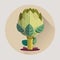 Artichoke Vegetable Cute Playful Flat Icon by Generative AI