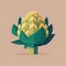 Artichoke Vegetable Cute Playful Flat Icon by Generative AI