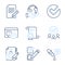 Article, Algorithm and Chemistry pipette icons set. Project deadline, Checkbox and Verify signs. Vector
