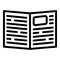 Article newspaper icon, outline style