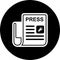 Article, newspaper, press release icon. Rounded vector graphics