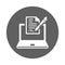 Article, writing, blog icon. Gray vector sketch.