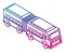 Articulated bus transport isometric icon