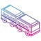 Articulated bus transport isometric icon