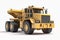 Articulated construction truck cartoon on white background.