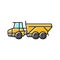 articulated hauler construction vehicle color icon vector illustration