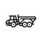 articulated hauler construction vehicle line icon vector illustration