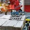 Articulated robotic arm at packaging line