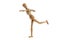 Articulated wooden dummy in balance