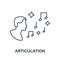 Articulation icon. Line element from cognitive skills collection. Linear Articulation icon sign for web design