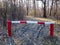 artificial barrier installed in a forest area  a nature reserve