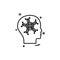 Artificial brain intelligence robo icon vector design