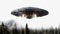 Artificial celestial objects, alien UFO and science fiction spacecraft concept with silver metal spaceship isolated on
