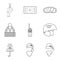 Artificial cold icons set, outline style