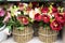 Artificial decorative flowers available for sale. Bright and beautiful colors of plastic flowers