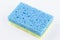 Artificial fibre sponge on a white background