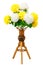 Artificial flowers and wicker wooden vase