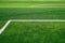 Artificial grass of football field with white stripe, Soccer corner line detail