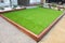 Artificial grass/lawn turf in the front yard of a modern home/residential house