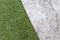 Artificial grass with stone floor texture backgroud