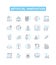 Artificial innovation vector line icons set. AI, Robotics, Automation, Machine, Learning, Augment, Intelligence