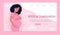Artificial insemination banner. Pregnancy through artificial insemination. Web page template. Flat vector illustration.