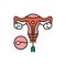 Artificial insemination line color icon. Vitro fertilization. Female reproductive system concept. Sign for web page, mobile app,