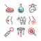 Artificial insemination line icons set. Vector signs for web graphics