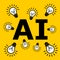 Artificial intelligence and AI as clever, intelligent and intellectual technology for creating creative idea and thought.