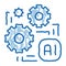 Artificial Intelligence Ai Chip doodle icon hand drawn illustration