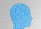 Artificial Intelligence / AI or machine learning / digitization concept. Vector illustration of head silhouette