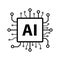 Artificial intelligence AI processor chip vector icon symbol for graphic design, logo, web site, social media, mobile app, ui