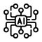 Artificial intelligence ai scheme line icon vector illustration