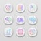 Artificial intelligence app icons set