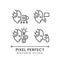 Artificial intelligence benefits pixel perfect linear icons set