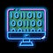 Artificial Intelligence Binary Code neon glow icon illustration