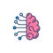 Artificial Intelligence Brain colorful icon - AI vector sign