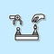 artificial intelligence chess human and robot sticker icon. Simple thin line, outline vector of Artifical intelligence icons for