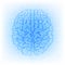 Artificial intelligence concept. Binary code brain icon.