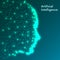 Artificial intelligence concept. Futuristic Human Big data visualization. Cyber mind design. Machine learning.