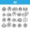 Artificial Intelligence Elements Vector Icons Set