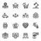 Artificial intelligence icon set with machine learning, smart robotic and cloud computing network digital AI technology.